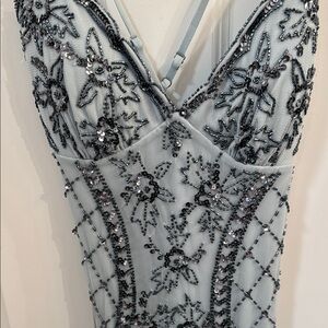 Blue beaded Gatsby style dress size 5/6